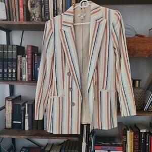Chic Striped Blazer - Multicolor